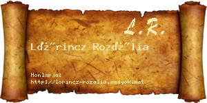 Lőrincz Rozália névjegykártya