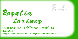 rozalia lorincz business card